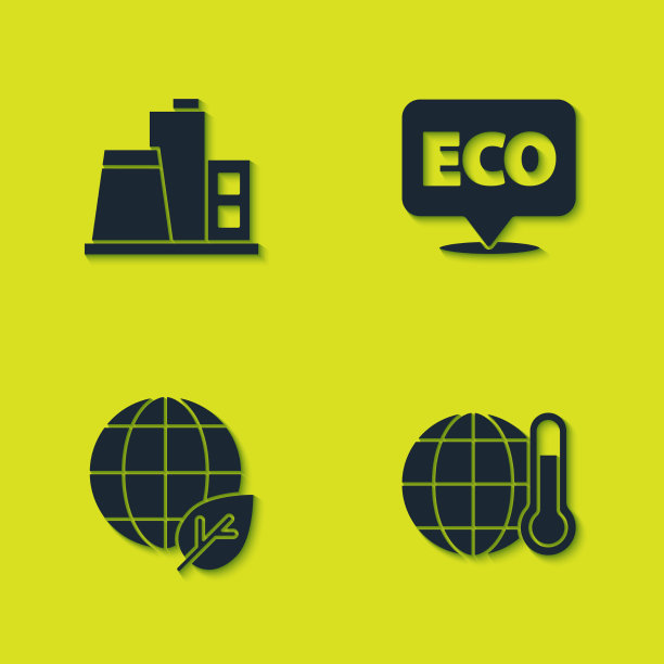 集工厂全球变暖地球和树叶图片下载