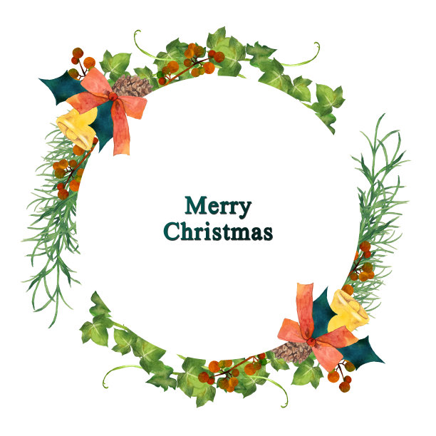 水彩自然装饰圣诞节图片下载