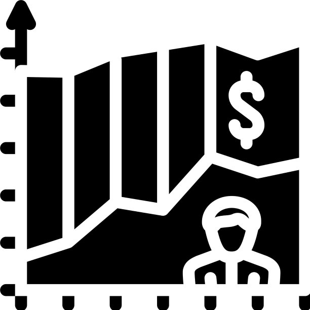 投资者收益图的字形图标图片下载