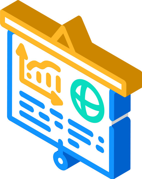 营销演示等距图标图片下载