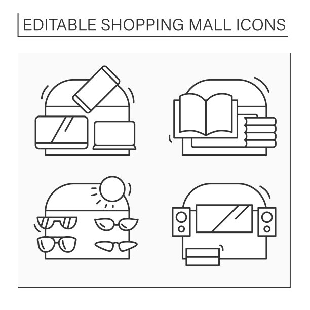 购物中心线图标设置图片下载