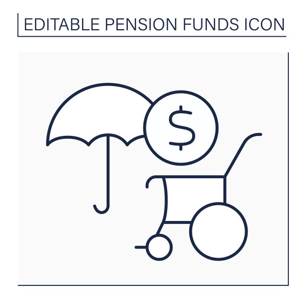 伤残抚恤金线图标图片下载