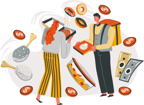 从商店或咖啡馆送餐的人图片下载