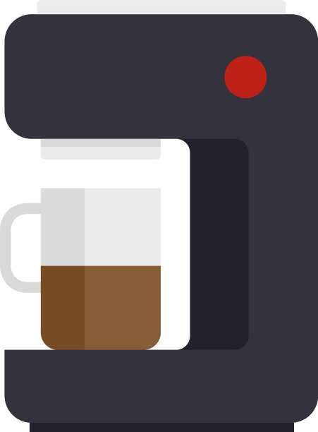 家用咖啡机图标扁平孤立图片下载