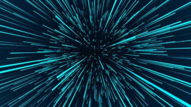 摘要圆形光速背景。动态线。未来的光爆炸。运动中的彩色射线。大数据网络空间转移。3 d渲染。图片下载