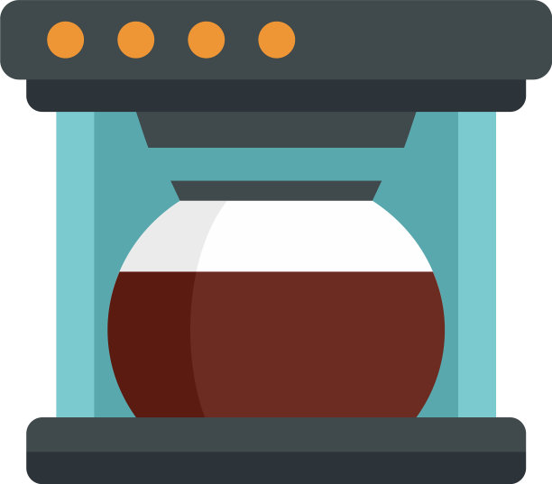 自动咖啡机图标平隔离图片下载