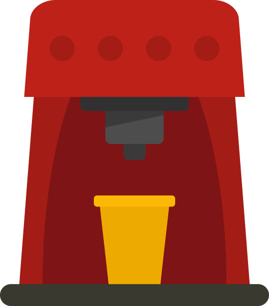 热咖啡机图标平孤立图片下载