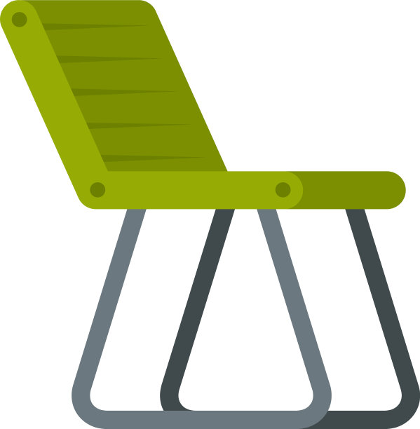 钓鱼椅图标平孤立图片下载