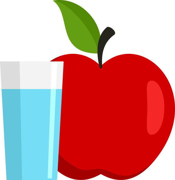 水玻璃鲜苹果图标平孤立图片下载