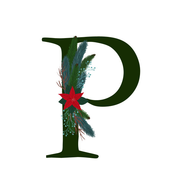 圣诞字母，孤立在白色背景上。为度假而设计，一张明信片。印刷插图。冬天的作文图片下载