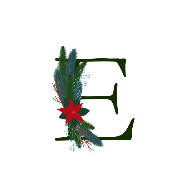 圣诞字母，孤立在白色背景上。为度假而设计，一张明信片。印刷插图。冬天的作文图片下载