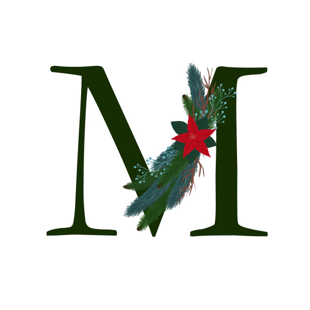圣诞字母，孤立在白色背景上。为度假而设计，一张明信片。印刷插图。冬天的作文图片下载