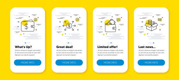 向量集合的钱包，美元钱包和美元兑换线图标集合。向量图片下载