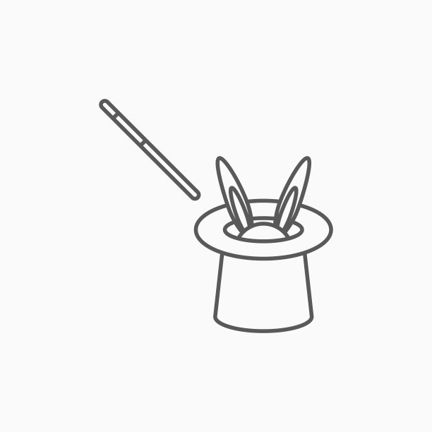 魔术帽图标，魔术棒矢量图片下载