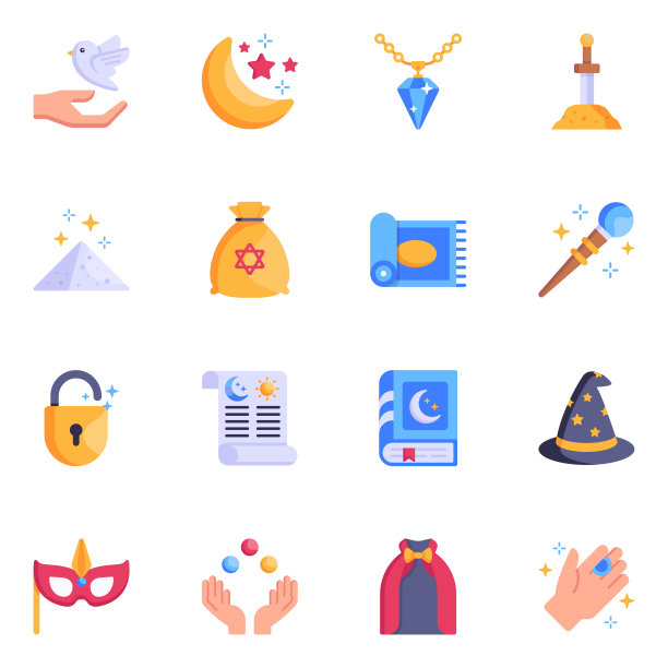 16大魔法装备平面图标图片下载