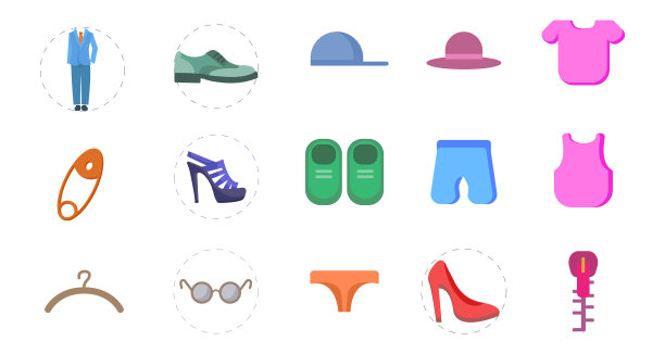 衣服平剪纸与礼服鞋图片下载