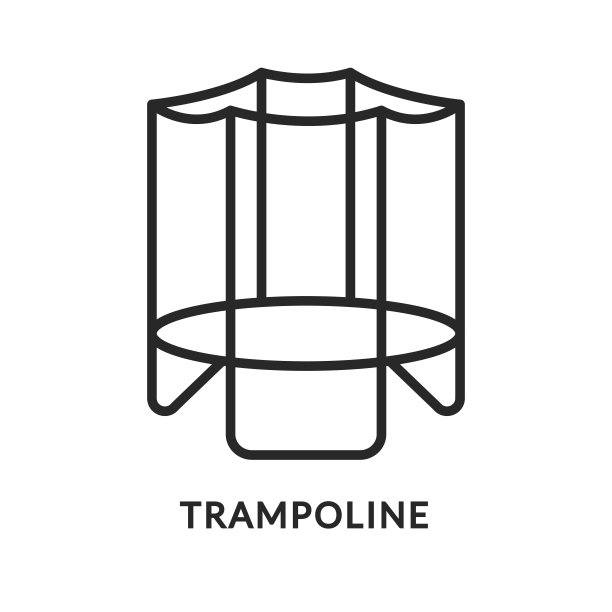 蹦床平线图标。向量插图健身器材。图片下载