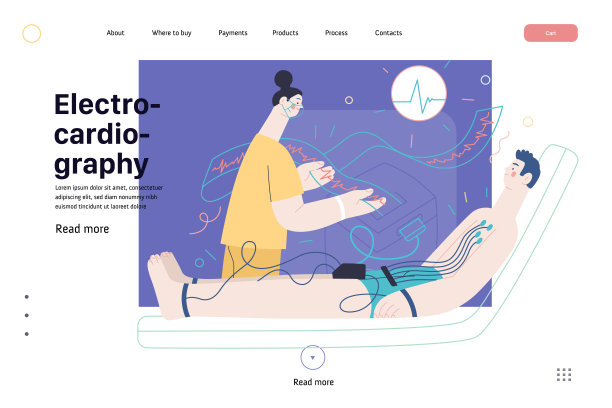 心电心电图-医学测试网页模板图片下载