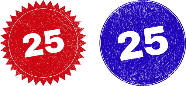 25枚圆形和玫瑰形邮票，表面为橡胶图片下载