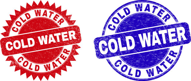 冷水圆形和玫瑰形印章印章图片下载