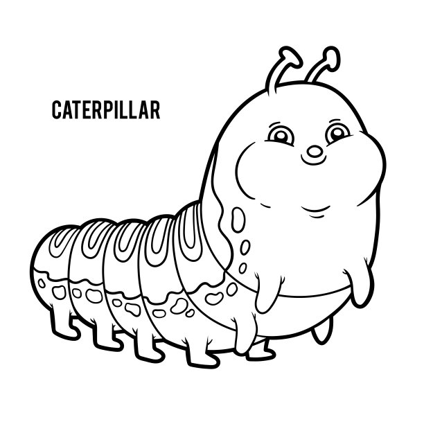 给孩子们的涂色书，毛毛虫图片下载