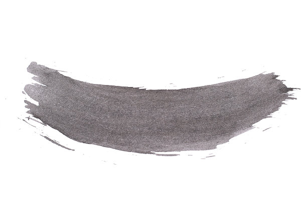 白色背景上的黑色颜料的痕迹，孤立的图片下载