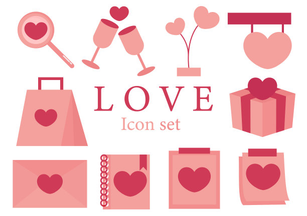 收集心形物品图片下载