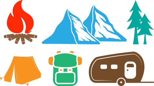 露营图标设计集模板隔离图片下载