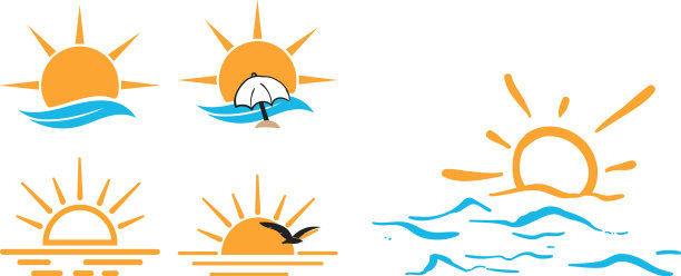 夏季海洋图标设计集模板图片下载