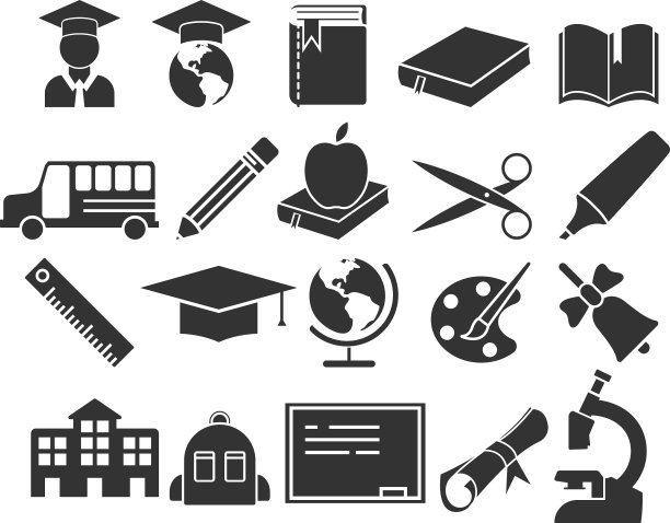 学校物品图标设计集模板图片下载