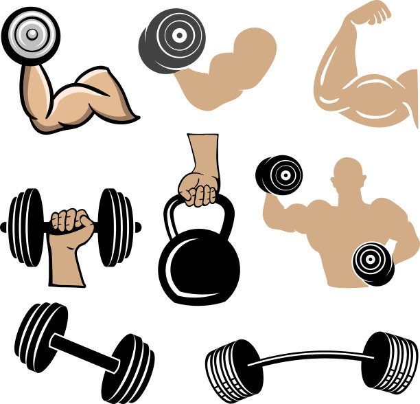 健身房健身图标设计bundle模板图片下载