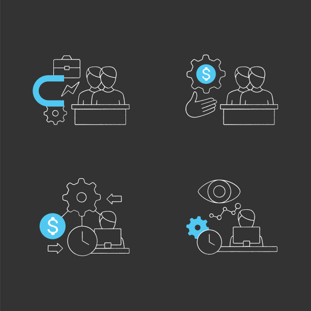 人才管理粉笔图标设置图片下载