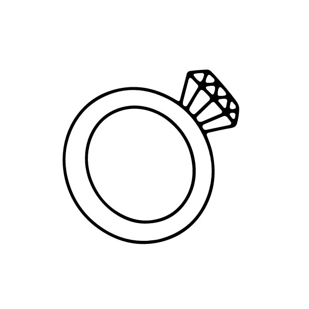 涂鸦环与钻石孤立在白色背景图片下载