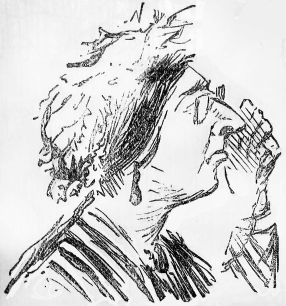 英国讽刺漫画漫画插图-一个戴眼镜的女人的侧面图片下载