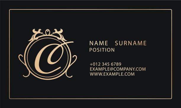 豪华名片模板在金色和黑色图片下载