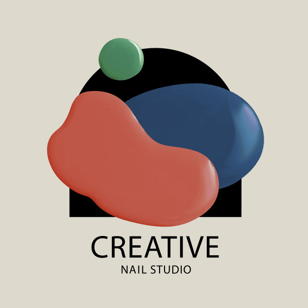 美甲工作室经营logo创意色彩涂料图片下载