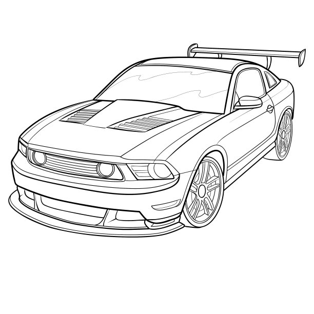 素描跑车涂色书孤立对象图片下载