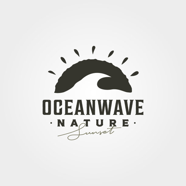 海波复古标志图形符号设计图片下载