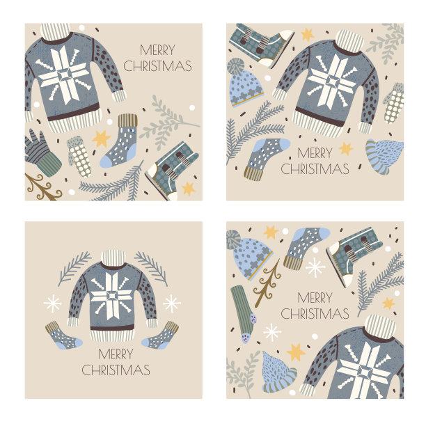 圣诞元素的贺卡或海报图片下载