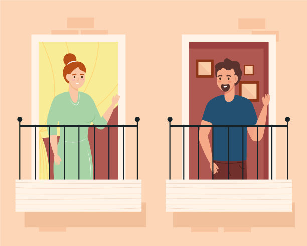 人们站在阳台上图片下载