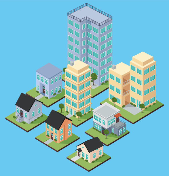 收集等距建筑图片下载