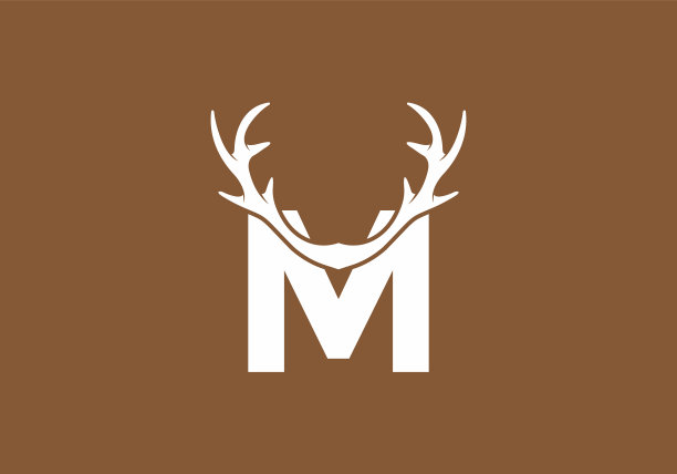 白棕色m首字母与鹿图片下载