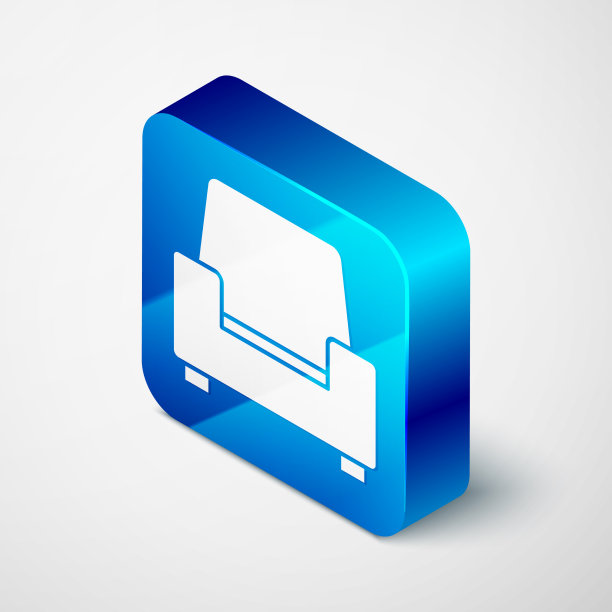 等距扶手椅图标孤立在灰色图片下载