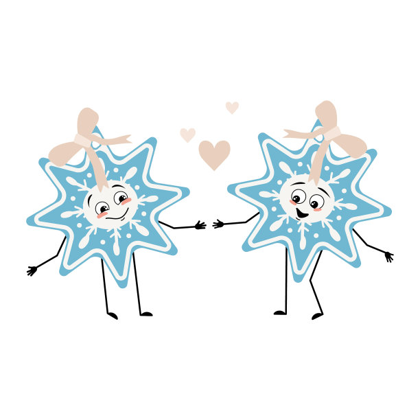 可爱的圣诞雪花带着爱的情感图片下载