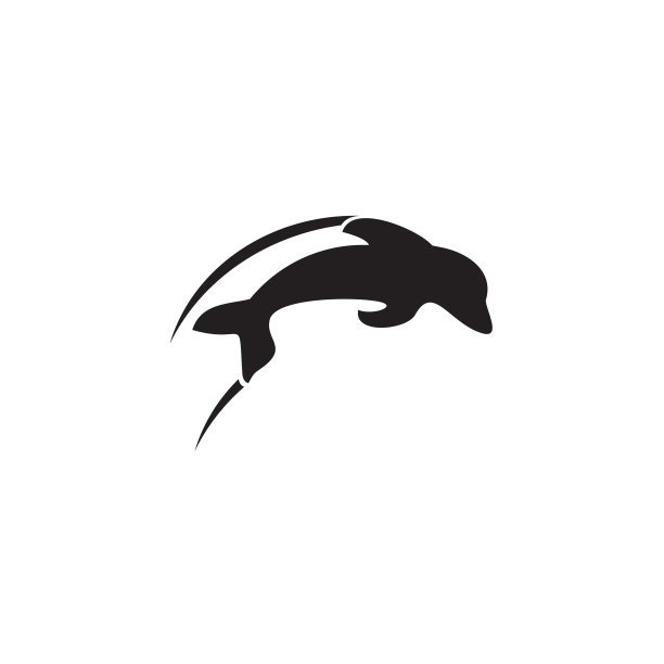 海豚鱼图标标志设计模板图片下载