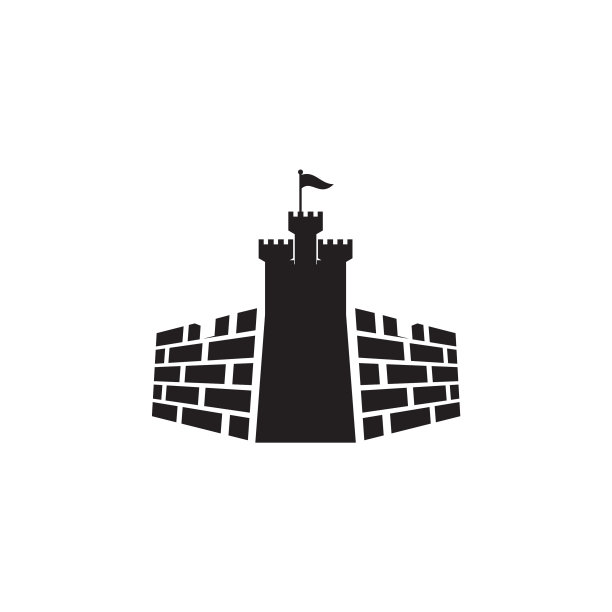 堡垒建筑标志设计模板图片下载