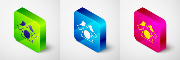 等距和服图标孤立在灰色背景图片下载