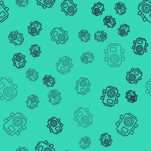 黑线照相相机潜水员图标孤立图片下载