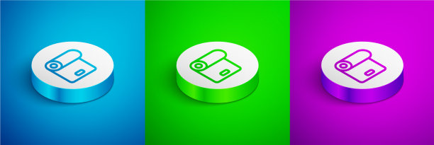 等距线健身垫辊图标孤立上图片下载