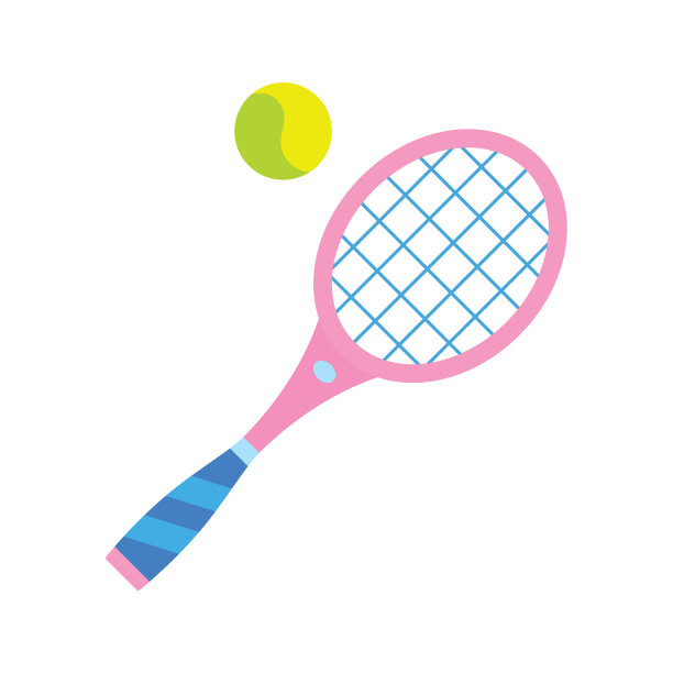 粉红色的网球拍和球图片下载